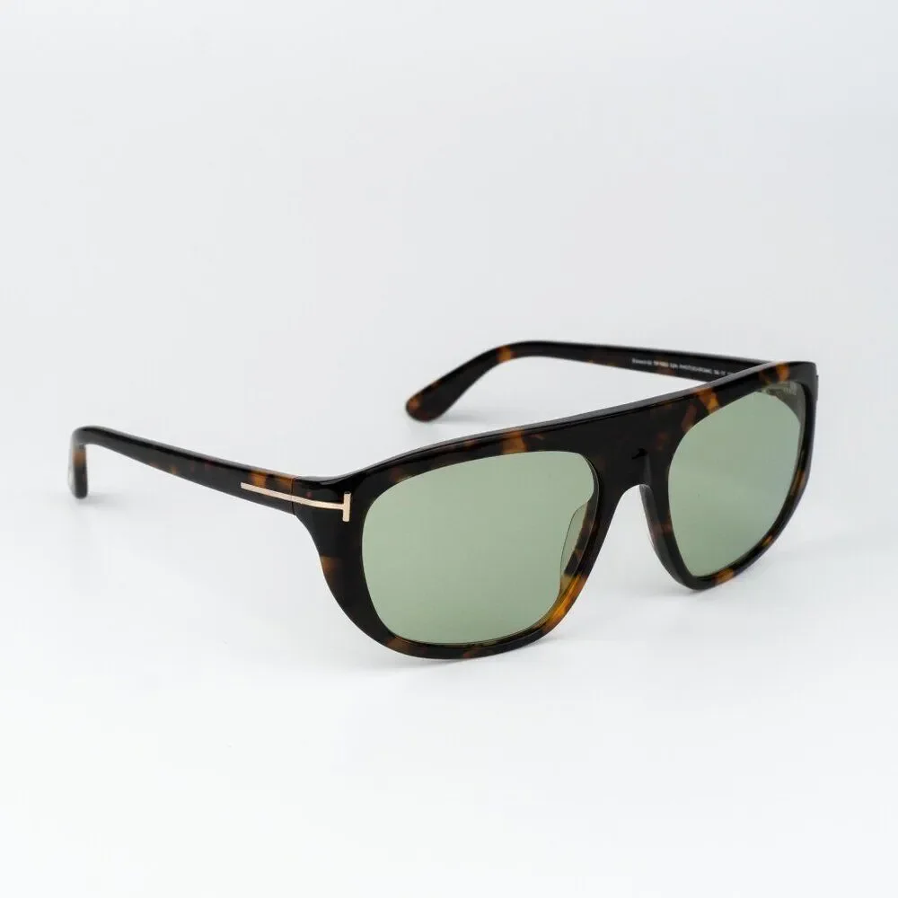 Tom Ford EDWARD-02 Men Sunglasses Havana Green Photochromic Aviator FT1002/S 52N